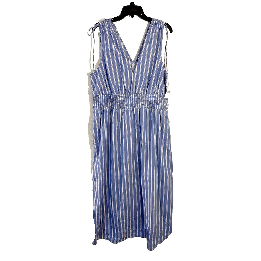 Old Navy Womans Sleeveless Nautical Striped Maxi Dress Size XL Beachy‎ Vacation